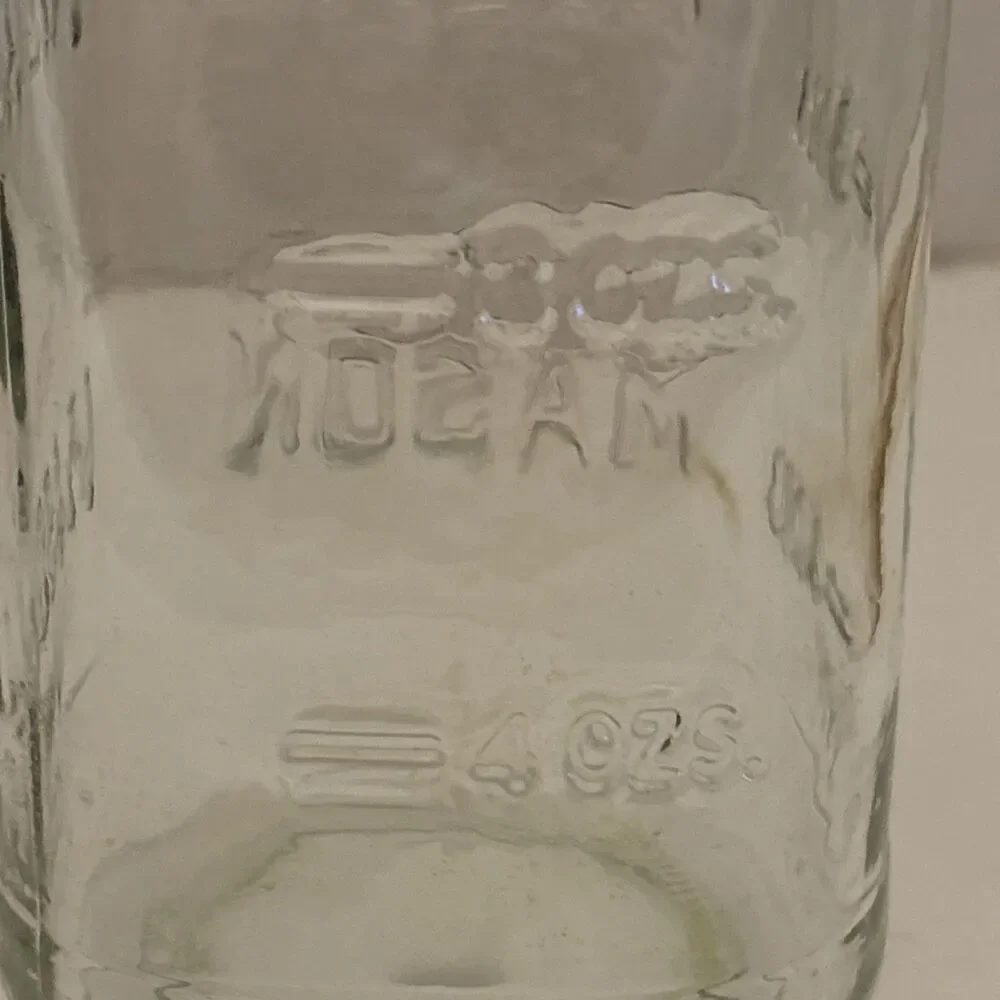 Atlas Mason Clear Glass Jar Pint Hazel-Atlas Glass Company 1910s-1950s NO LID